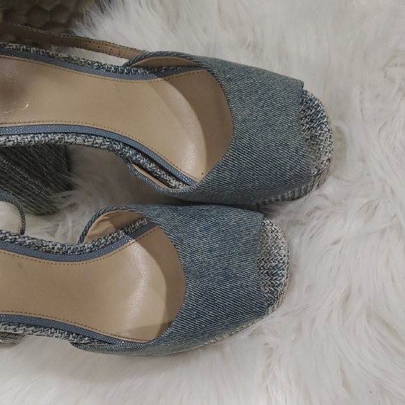 Sam Edelman Kori  Blue Denim  Platform Heel with Peep-Toe  Size 7.5 - Picture 9 of 16